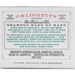 J.R.LIGGETT'S Jojoba & Peppermint Shampoo Bar Label