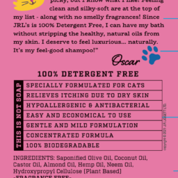 Cat Shampoo Label and Ingredients - J.R.LIGGETT