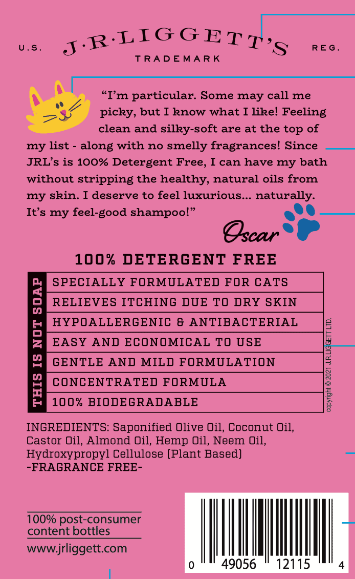 Cat Shampoo Label and Ingredients - J.R.LIGGETT